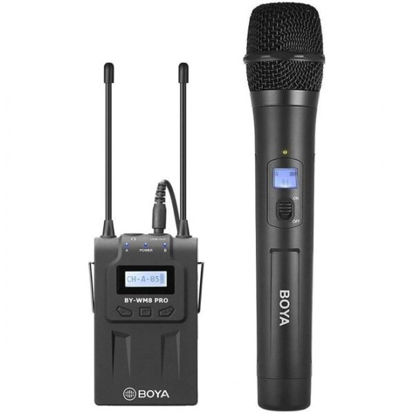 Boya UHF Wireless mic with one receiver and one handheld microphone (Custom kit, each item is packed separately)
