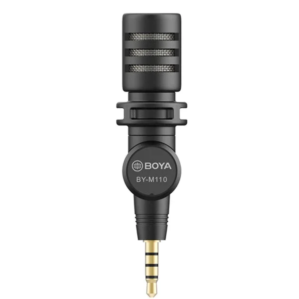 Boya Mininature Condenser Smartphone mic (3.5mm Jack ) Plug and play operation to be easily mount on device you wanted and hands free.