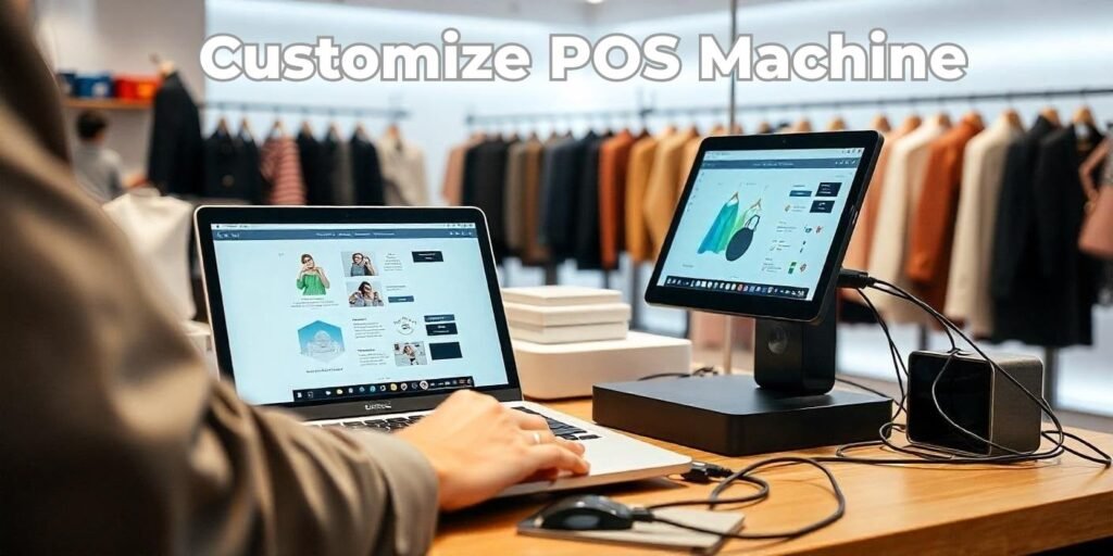 A fashion store where customization of pos machine is happening